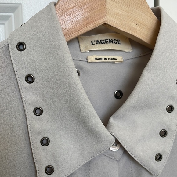 L’agence oversized button up blouse grey - Picture 2 of 6